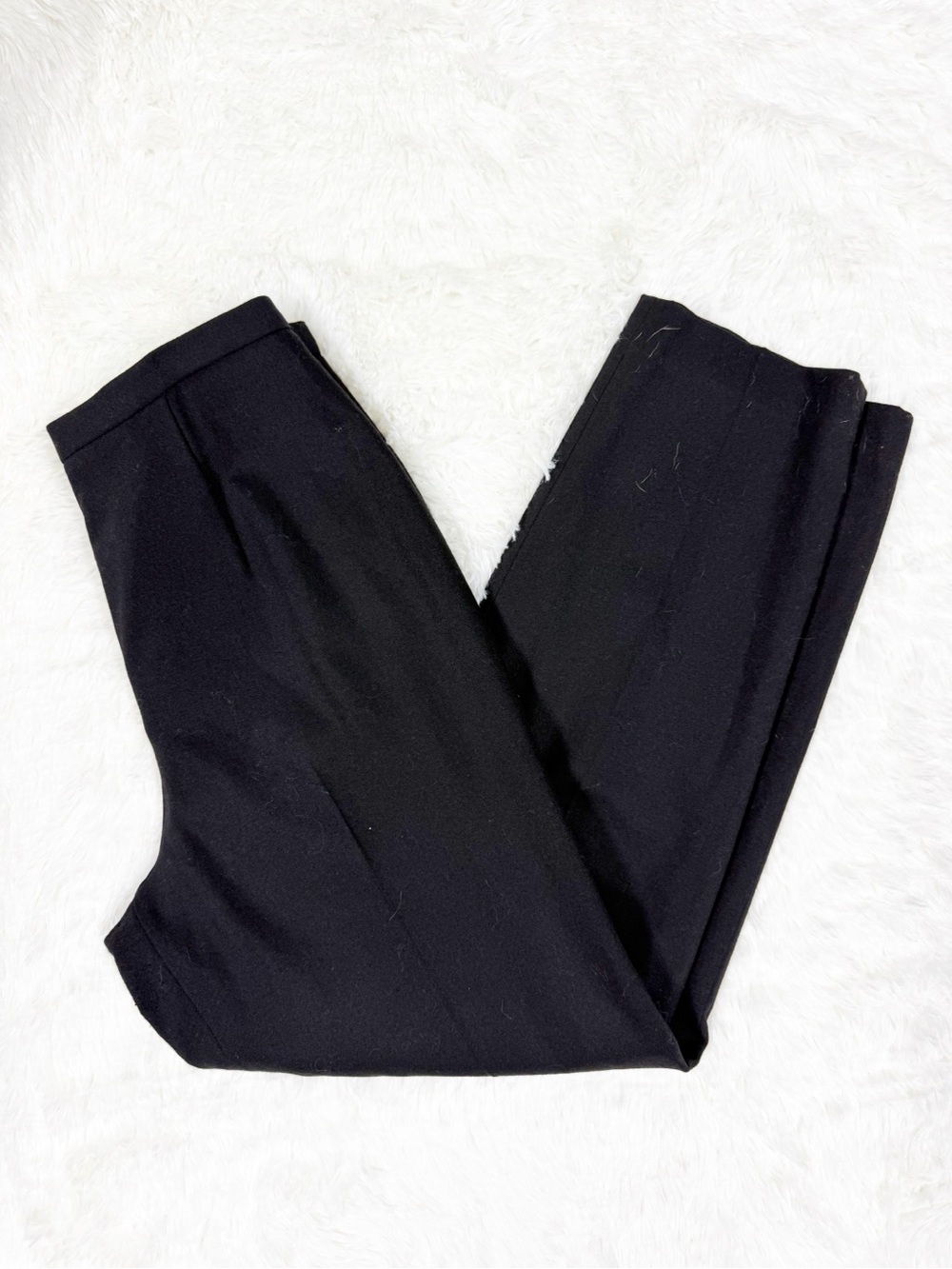 Talbots Black Wool High Rise Pleated Trousers Pants Size 12